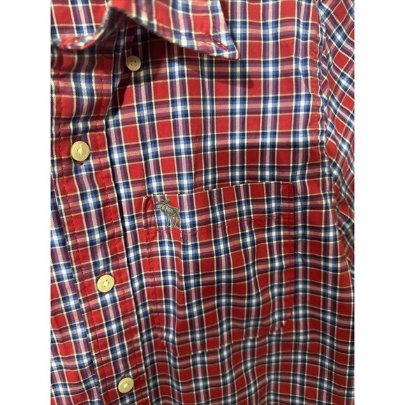 Men’s Abercrombie And Fitch Button Down Dress Shirt Short Sleeve Red Size Xl - Picture 6 of 9